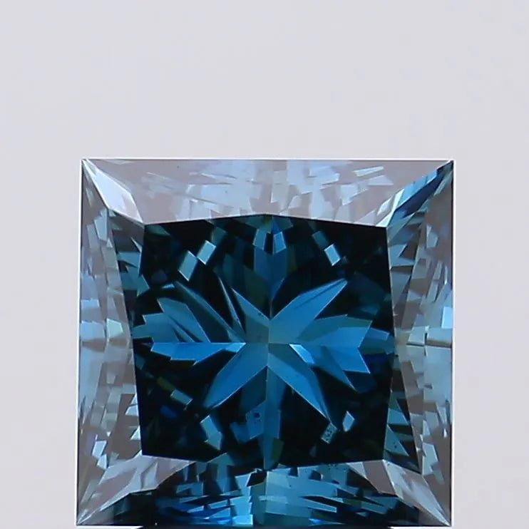 3.09ct Princess Lab Grown Diamond (Colour Fancy Deep Blue, Clarity VS1, Uncertified)