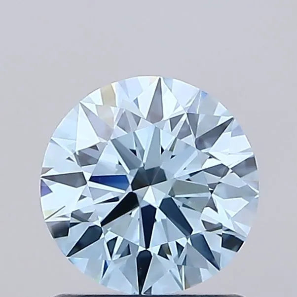 1.00ct Round Lab Grown Diamond (Colour Fancy Vivid Blue, Clarity VVS2, Cut ID, IGI Certified)