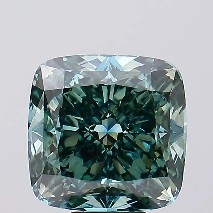 8.09ct Cushion modified Lab Grown Diamond (Colour Fancy Vivid Green, Clarity VS2, IGI Certified)