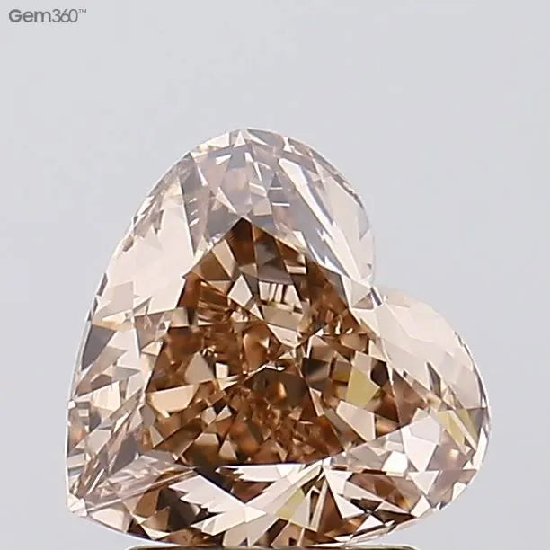 2.04ct Heart Lab Grown Diamond (Colour Fancy Brown, Clarity VS1, IGI Certified)