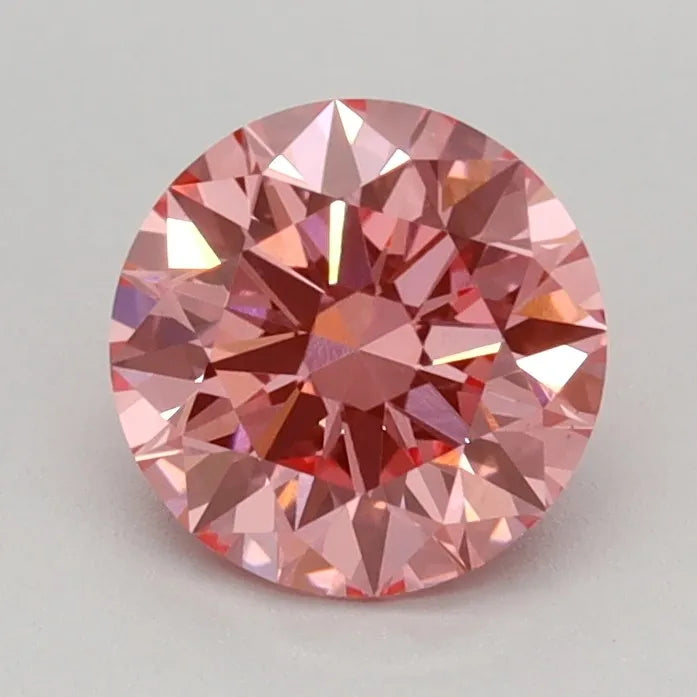 0.80ct Round Lab Grown Diamond (Colour Fancy Vivid Pink, Clarity VS1, Cut ID, IGI Certified)