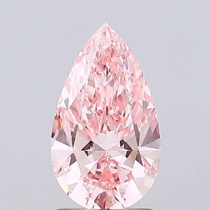1.58ct Pear Lab Grown Diamond (Colour Fancy Vivid Pink, Clarity VVS1, IGI Certified)