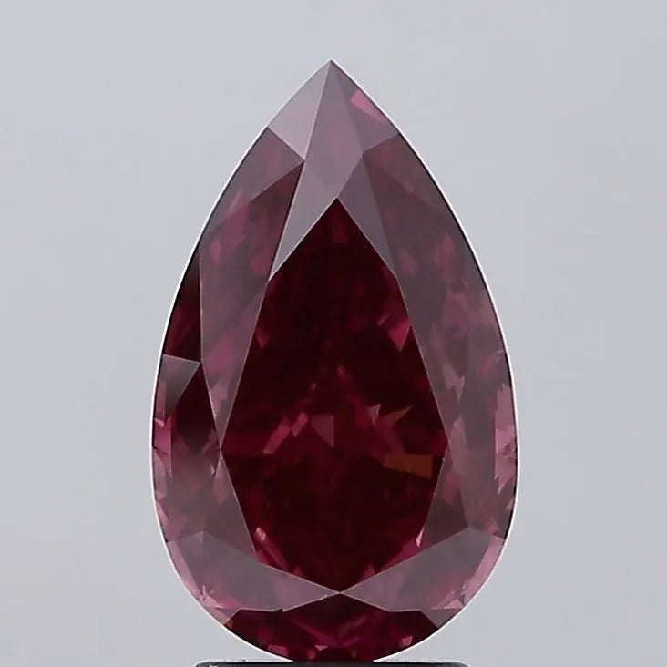 3.08ct Pear Lab Grown Diamond (Colour Fancy Deep Pink, Clarity VS2, IGI Certified)