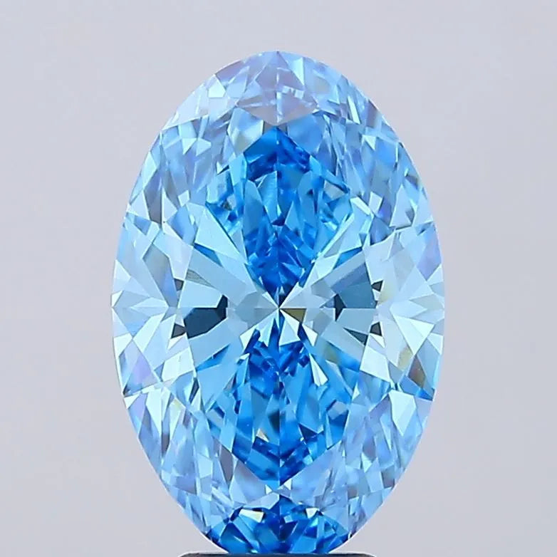 5.53ct Oval Lab Grown Diamond (Colour Fancy Vivid Blue, Clarity VVS2, IGI Certified)