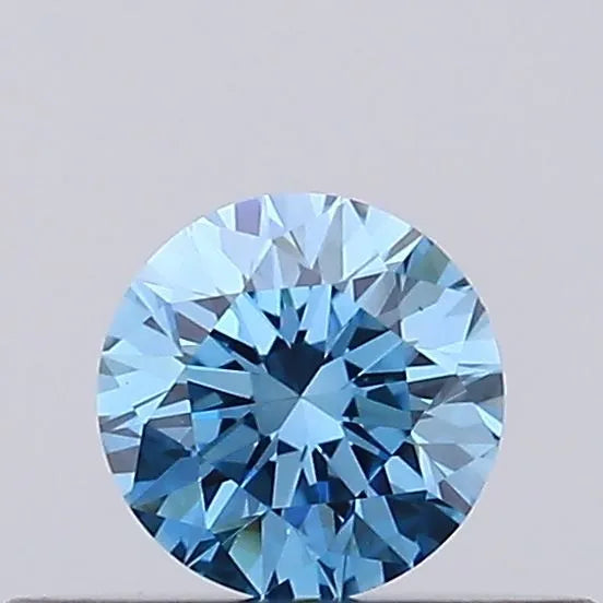 0.20ct Round Lab Grown Diamond (Colour Fancy Vivid Blue, Clarity VS1, Cut EX, IGI Certified)
