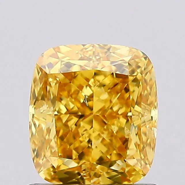 1.01ct Cushion modified Lab Grown Diamond (Colour Fancy Vivid Yellow, Clarity SI1, IGI Certified)