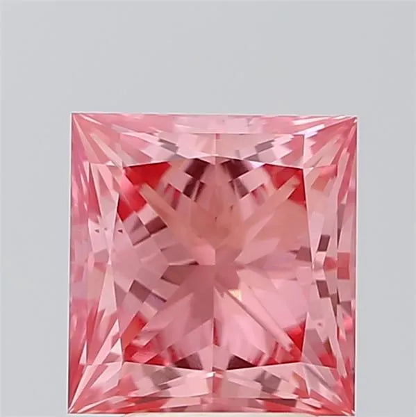 2.99ct Princess Lab Grown Diamond (Colour Fancy Vivid Pink, Clarity VS1, IGI Certified)