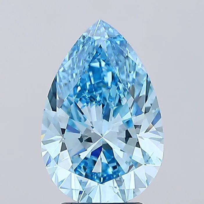 3.39ct Pear Lab Grown Diamond (Colour Fancy Vivid Blue, Clarity IF, IGI Certified)