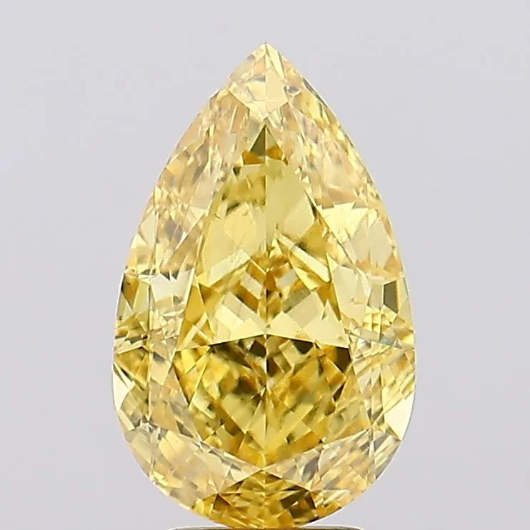 4.77ct Pear Lab Grown Diamond (Colour Fancy Vivid Yellow, Clarity VS2, IGI Certified)