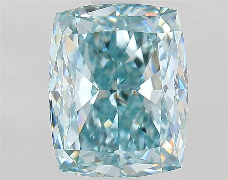 2.00ct Cushion modified Lab Grown Diamond (Colour Fancy Blueish Green, Clarity VS1, IGI Certified)
