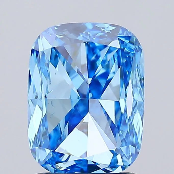 2.00ct Cushion modified Lab Grown Diamond (Colour Fancy Vivid Blue, Clarity SI1, IGI Certified)