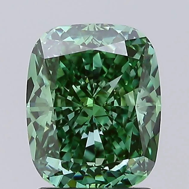 2.00ct Cushion modified Lab Grown Diamond (Colour Fancy Vivid Green, Clarity VS1, IGI Certified)