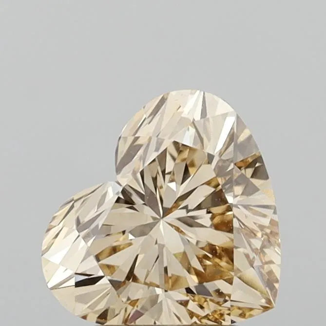 2.00ct Heart Lab Grown Diamond (Colour Fancy Light Brown, Clarity VVS2, IGI Certified)