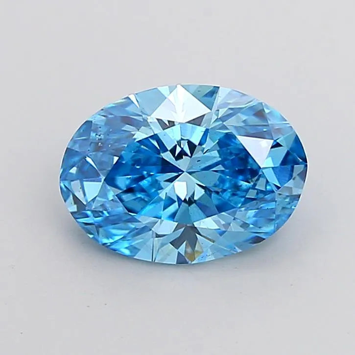 2.00ct Oval Lab Grown Diamond (Colour Fancy Vivid Blue, Clarity VS2, IGI Certified)