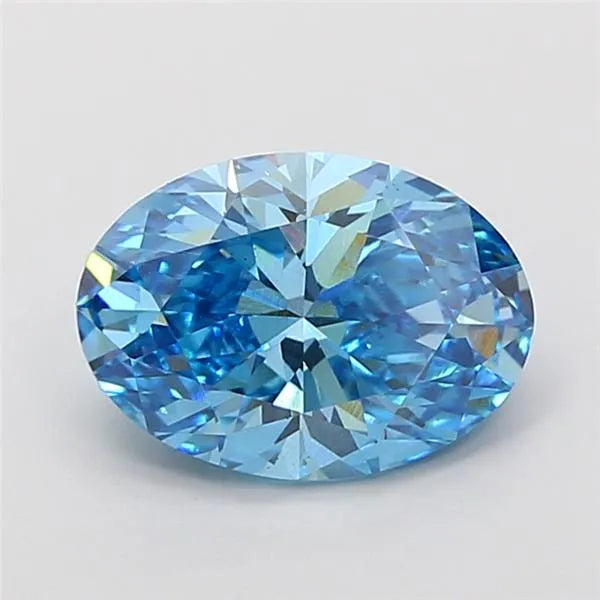 2.00ct Oval Lab Grown Diamond (Colour Fancy Vivid Blue, Clarity VS2, IGI Certified)