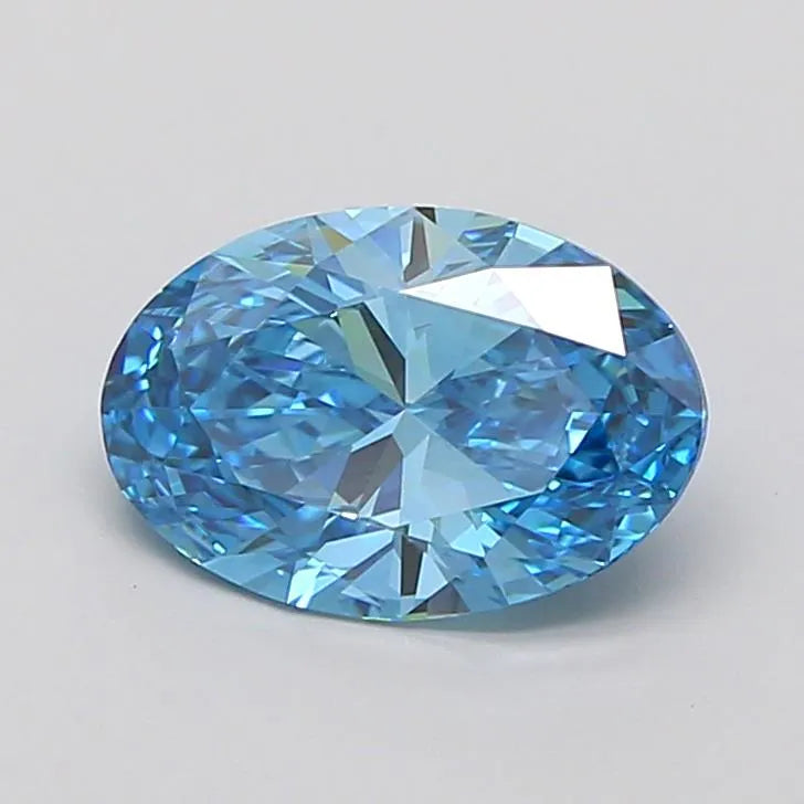 2.00ct Oval Lab Grown Diamond (Colour Fancy Vivid Blue, Clarity VVS2, IGI Certified)