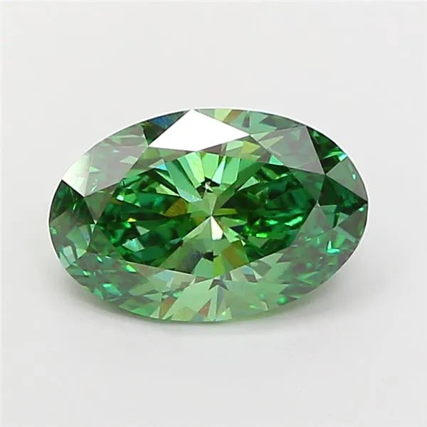 2.00ct Oval Lab Grown Diamond (Colour Fancy Vivid Green, Clarity VS2, IGI Certified)