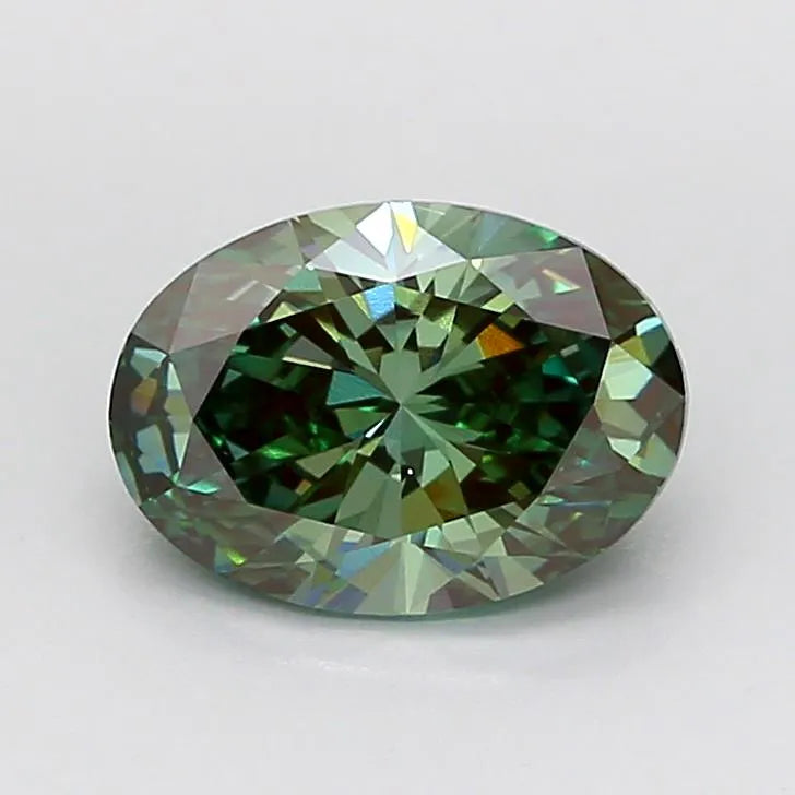 2.00ct Oval Lab Grown Diamond (Colour Fancy Vivid Green, Clarity VVS2, IGI Certified)