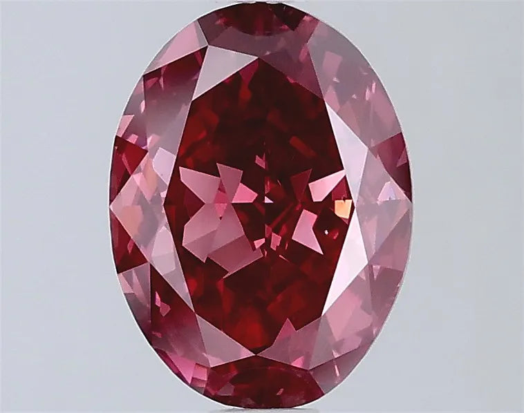 2.00ct Oval Lab Grown Diamond (Colour Fancy Vivid Red, Clarity VS1, Cut EX, Uncertified)