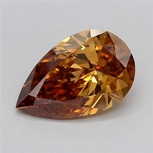 2.00ct Pear Lab Grown Diamond (Colour Fancy Orange Brown, Clarity VS1, IGI Certified)