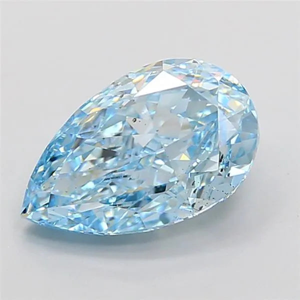 2.00ct Pear Lab Grown Diamond (Colour Fancy Vivid Blue, Clarity SI1, IGI Certified)