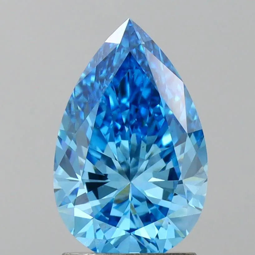 2.00ct Pear Lab Grown Diamond (Colour Fancy Vivid Blue, Clarity VS1, IGI Certified)