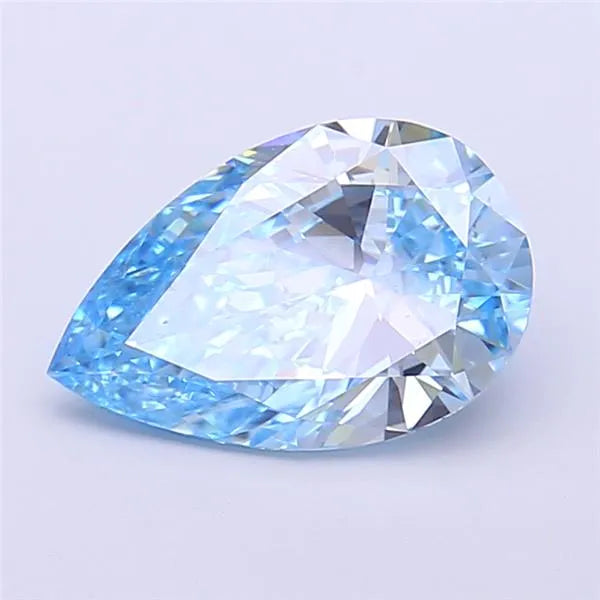 2.00ct Pear Lab Grown Diamond (Colour Fancy Vivid Blue, Clarity VS2, IGI Certified)
