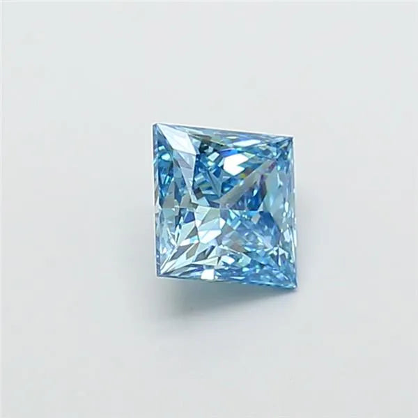 2.00ct Princess Lab Grown Diamond (Colour Fancy Vivid Blue, Clarity VS1, IGI Certified)