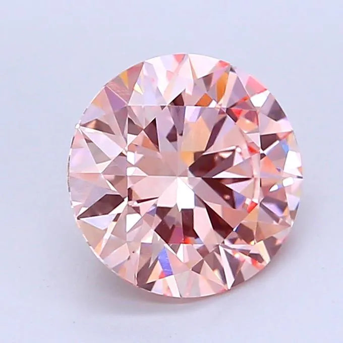 2.00ct Round Lab Grown Diamond (Colour Fancy Intense Pink, Clarity VS1, Cut EX, IGI Certified)