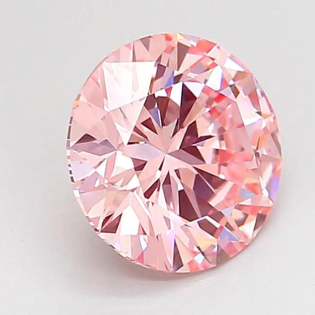 2.00ct Round Lab Grown Diamond (Colour Fancy Intense Pink, Clarity VS2, Cut EX, IGI Certified)