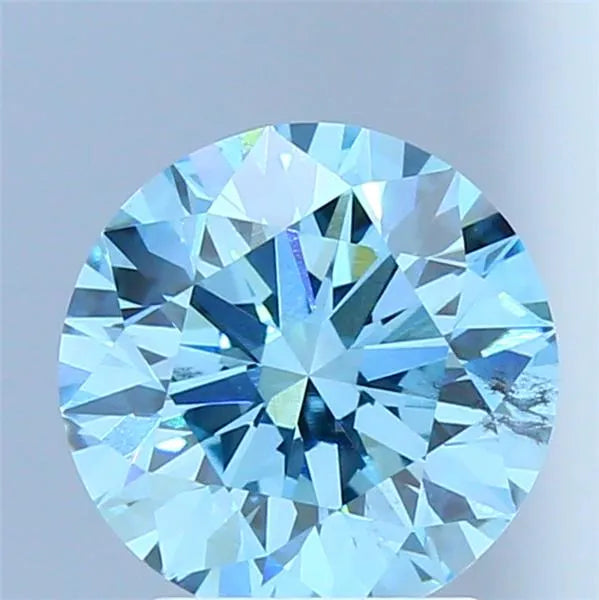2.00ct Round Lab Grown Diamond (Colour Fancy Vivid Blue, Clarity SI1, Cut ID, IGI Certified)