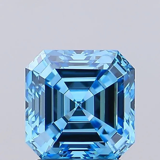 2.01ct Asscher Lab Grown Diamond (Colour Fancy Vivid Blue, Clarity VS1, IGI Certified)
