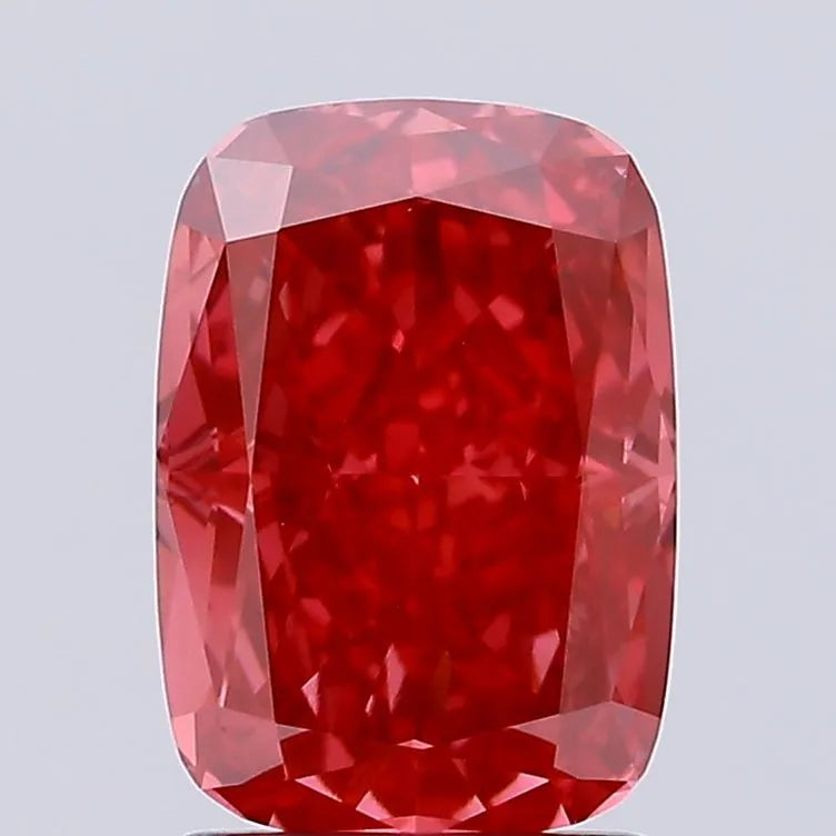 2.01ct Cushion brilliant Lab Grown Diamond (Colour Fancy Vivid Red, Clarity VS1, Cut VG, Uncertified)