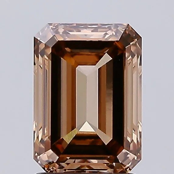 2.01ct Emerald Lab Grown Diamond (Colour Fancy Brown, Clarity VVS2, IGI Certified)