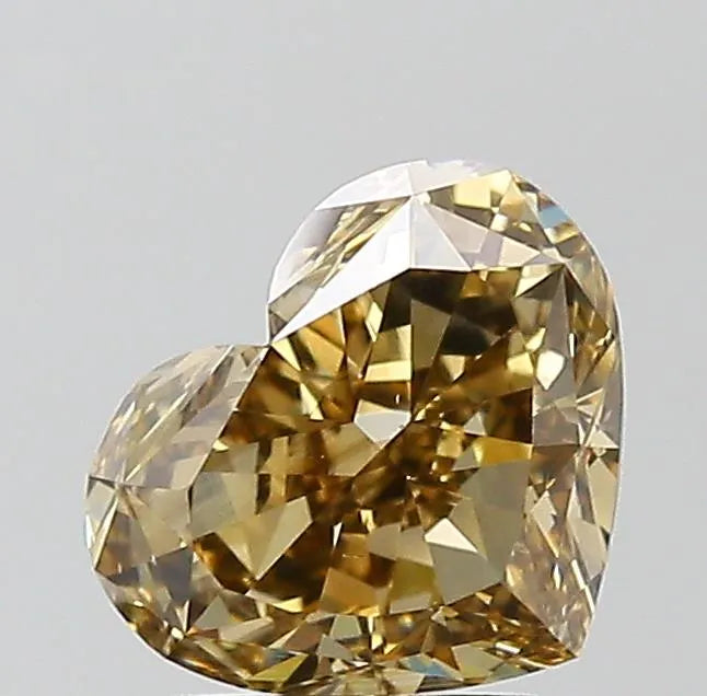 2.01ct Heart Natural Diamond (Colour Fancy Dark Yellowish Brown, Clarity SI1, GIA Certified)