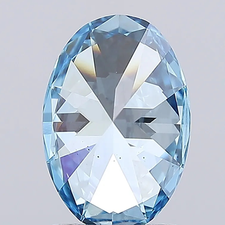 2.01ct Oval Lab Grown Diamond (Colour Fancy Vivid Blue, Clarity VS1, IGI Certified)