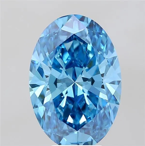 2.01ct Oval Lab Grown Diamond (Colour Fancy Vivid Blue, Clarity VS2, IGI Certified)