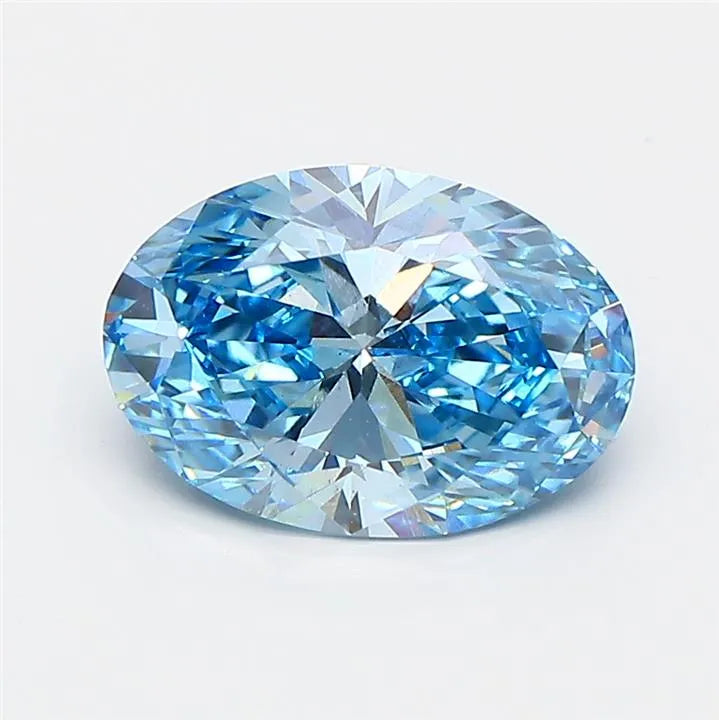 2.01ct Oval Lab Grown Diamond (Colour Fancy Vivid Blue, Clarity VS2, IGI Certified)