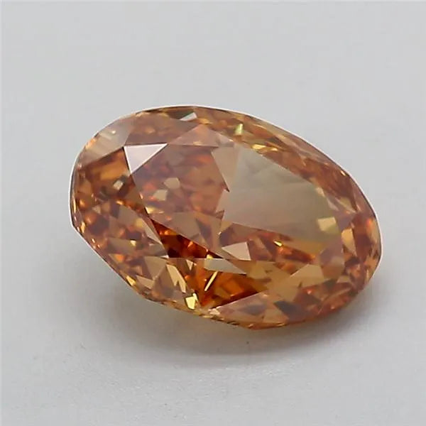 2.01ct Oval Lab Grown Diamond (Colour Fancy Vivid Orange, Clarity VS1, IGI Certified)