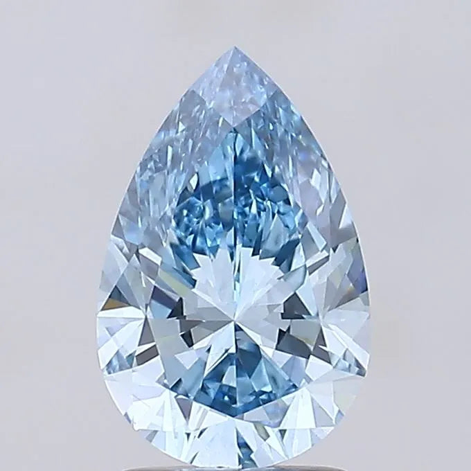 2.01ct Pear Lab Grown Diamond (Colour Fancy Vivid Blue, Clarity VS2, IGI Certified)