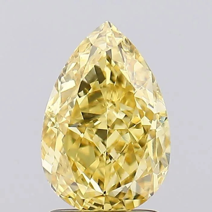 2.01ct Pear Lab Grown Diamond (Colour Fancy Vivid Yellow, Clarity VS2, IGI Certified)