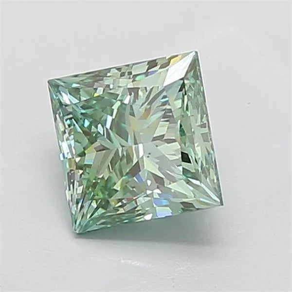 2.01ct Princess Lab Grown Diamond (Colour Fancy Vivid Green, Clarity VS2, IGI Certified)