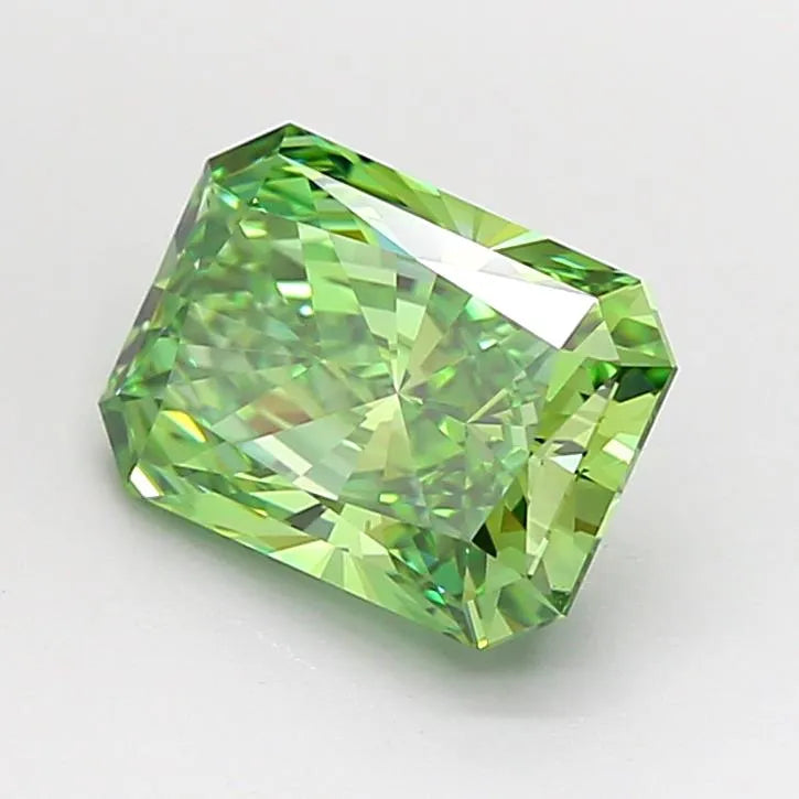 2.01ct Radiant Lab Grown Diamond (Colour Fancy Vivid Green, Clarity VVS2, IGI Certified)