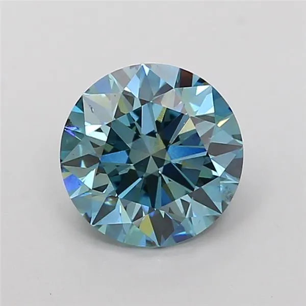2.01ct Round Lab Grown Diamond (Colour Fancy Vivid Blue, Clarity VS2, Cut ID, IGI Certified)