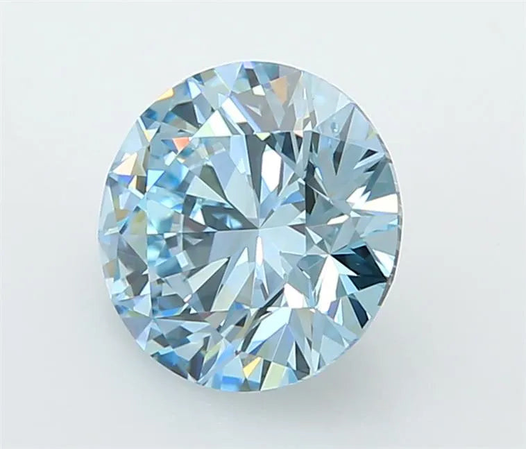 2.01ct Round Lab Grown Diamond (Colour Fancy Vivid Blue, Clarity VVS1, Cut ID, IGI Certified)