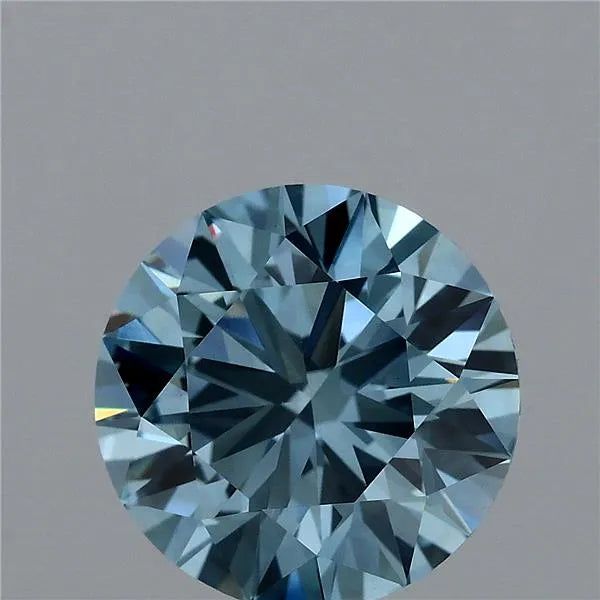 2.01ct Round Lab Grown Diamond (Colour Fancy Vivid Blue, Clarity VVS2, Cut ID, IGI Certified)
