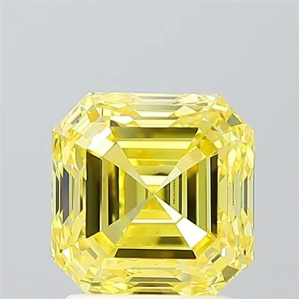 2.01ct Square emerald Lab Grown Diamond (Colour Fancy Vivid Yellow, Clarity VS1, IGI Certified)