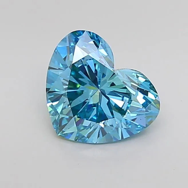 2.02ct Heart Lab Grown Diamond (Colour Fancy Vivid Blue, Clarity VS2, IGI Certified)