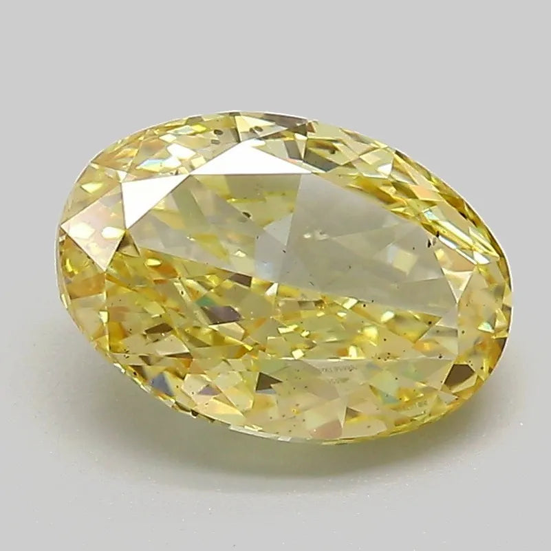 2.02ct Oval Lab Grown Diamond (Colour Fancy Intense Yellow, Clarity SI2, IGI Certified)