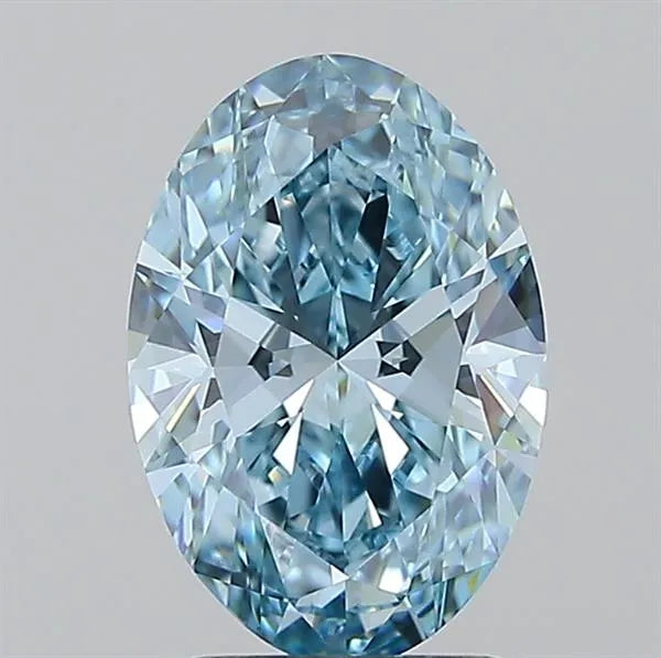 2.02ct Oval Lab Grown Diamond (Colour Fancy Vivid Blue, Clarity VVS2, IGI Certified)